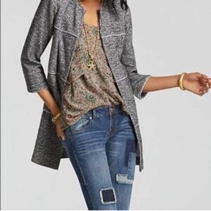 Cabi The Times Gray Soft Tweed-Style Jacket with 3/4 Sleeves Sz XS Style #5299